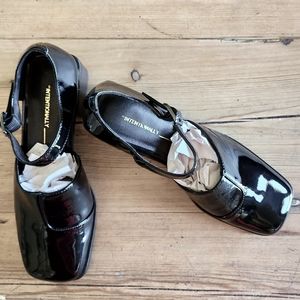 Intentionally blank × Madewell black patent leather Marty heels size 7